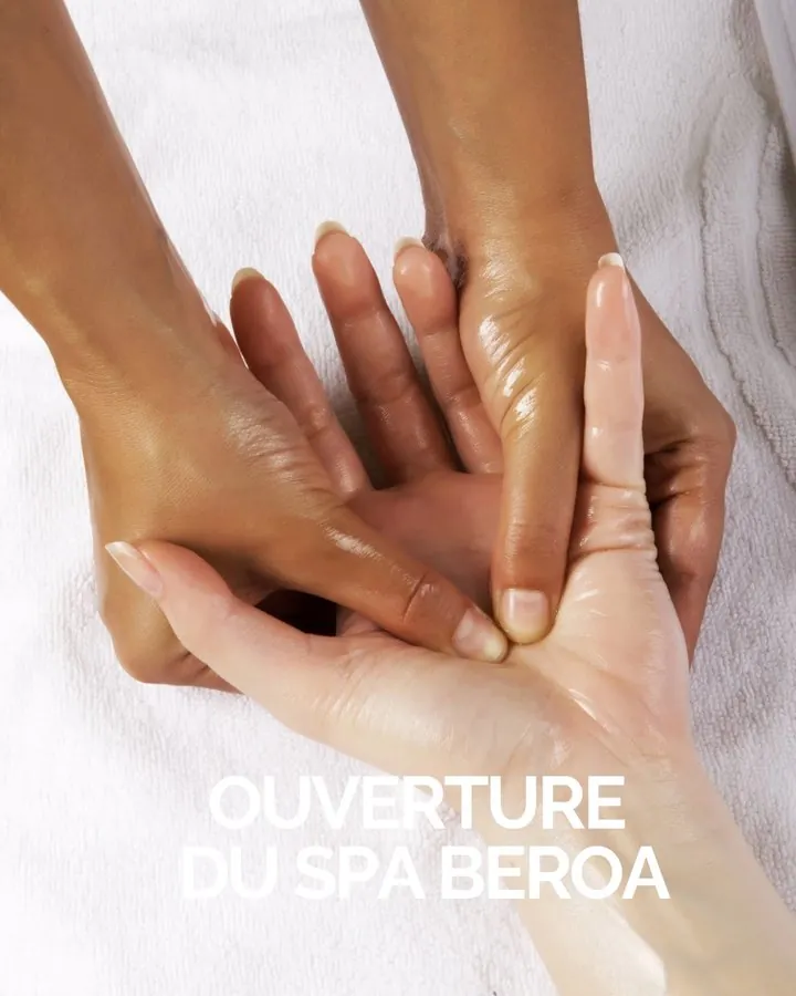 Visuel « Ouverture du spa Beroa » : mains en massage